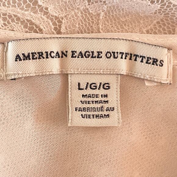 American EagleY2K Babydoll Cami Top Womens L White Lace Layered Fairy Romantic - Picture 7 of 9